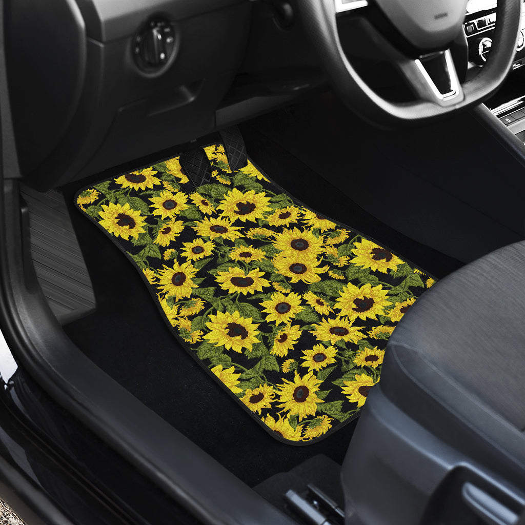 Sunflower Fresh Bright Color Print Car Floor Mats Front Back