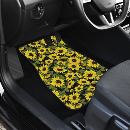 Sunflower Fresh Bright Color Print Car Floor Mats Front Back
