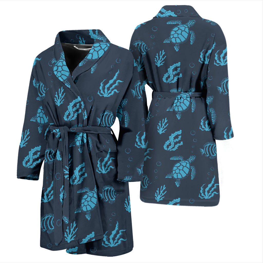 Sea Turtle Print Design LKS307 Men Bathrobe