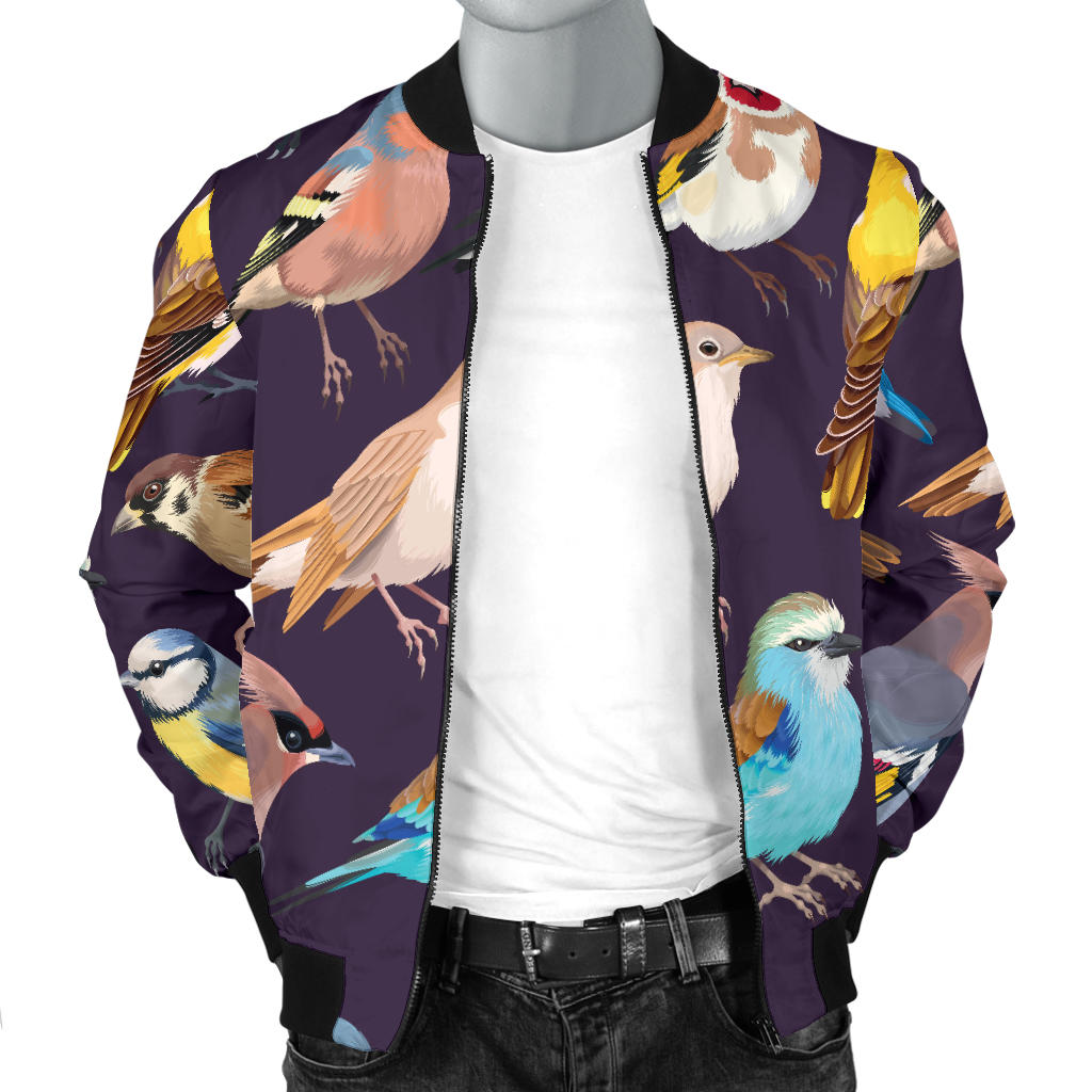 Bird Cute Print Pattern Men Bomber Jacket