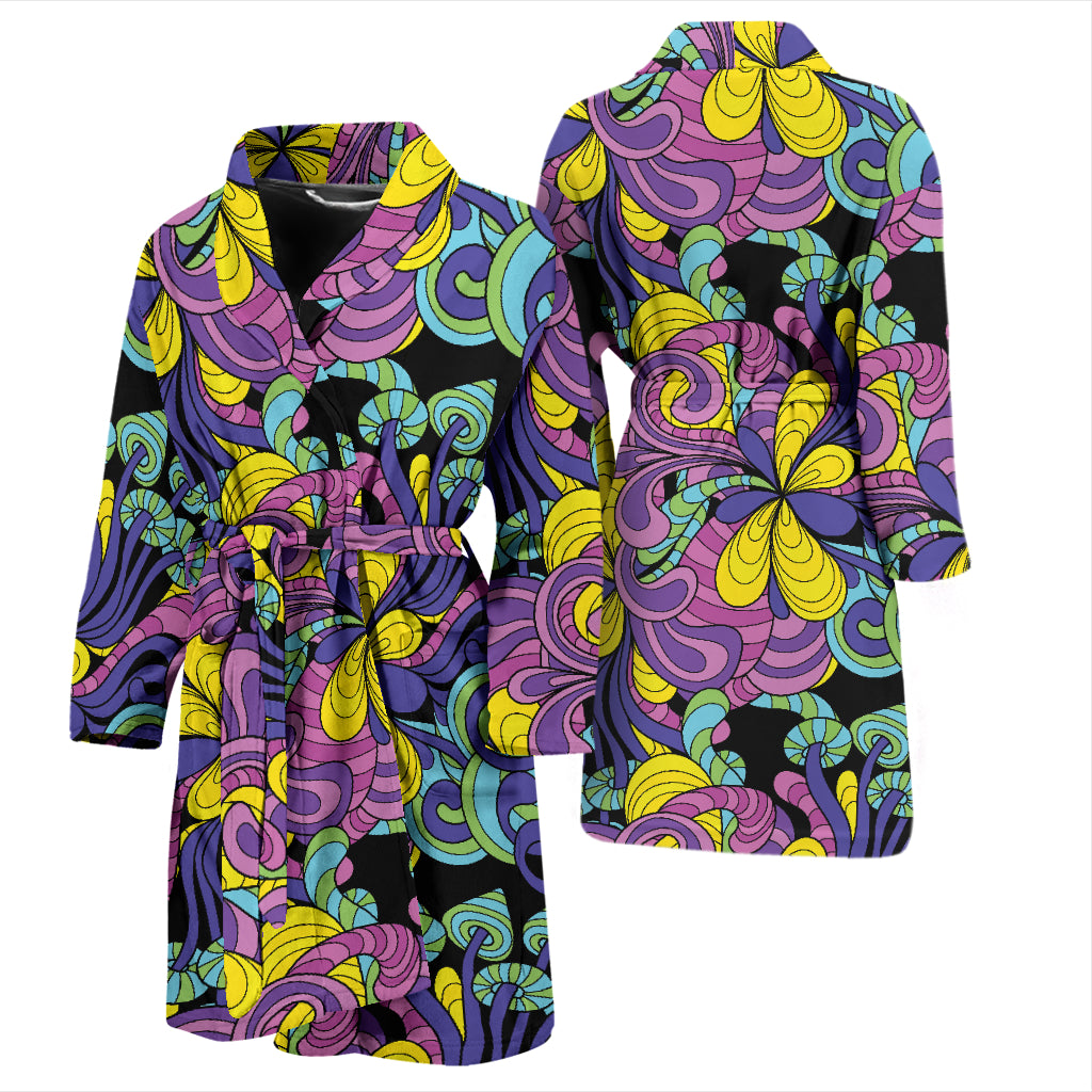 Trippy Print Design LKS305 Men Bathrobe