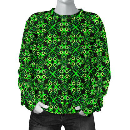 Celtic Green Neon Design Women Long Sleeve Sweatshirt
