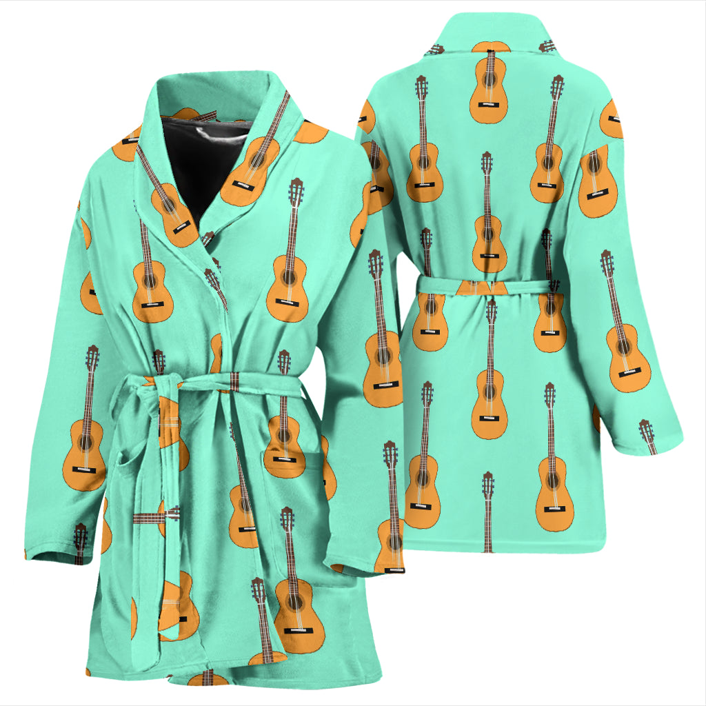 Acoustic Guitar Print Design LKS403 Women Bathrobe