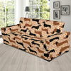 Dachshund Pattern Print Design 011 Sofa Slipcover