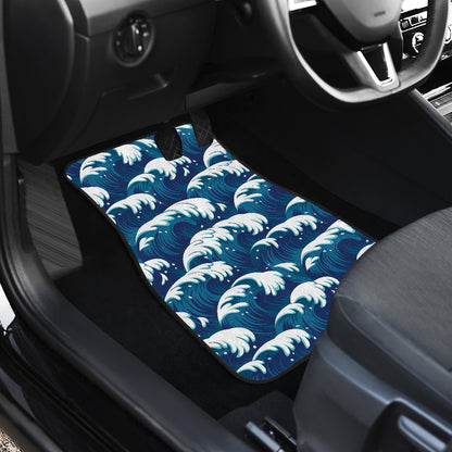 Ocean Wave Pattern Print Car Floor Mats Front Back