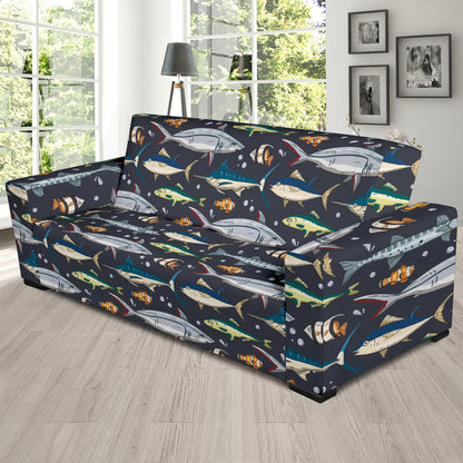 Swordfish Pattern Print Design 04 Sofa Slipcover