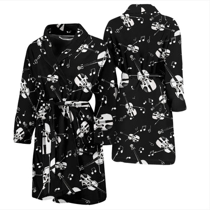 Violin Print Design LKS404 Men Bathrobe