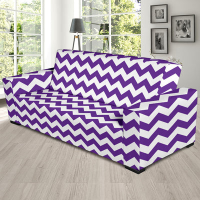 Chevron Purple Pattern Print Design 03 Sofa Slipcover