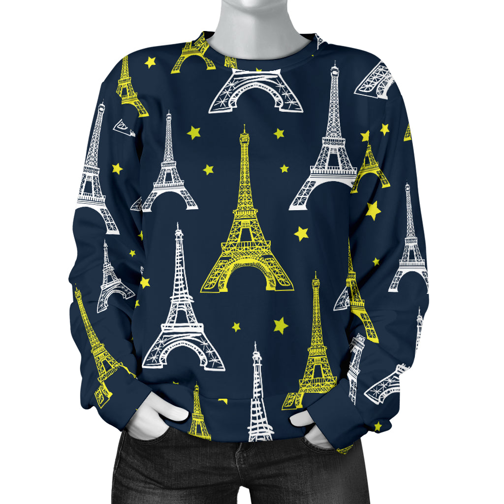 Eiffel Tower Star Print Women Long Sleeve Sweatshirt
