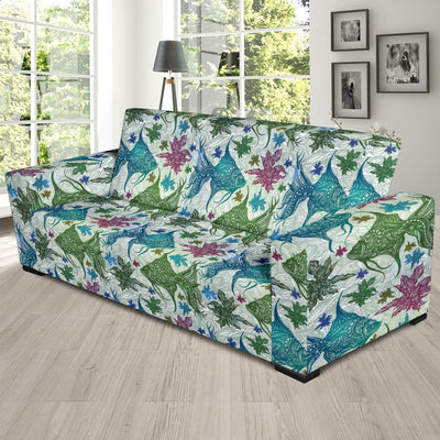 Angelfish Tribal Pattern Print Design 01 Sofa Slipcover