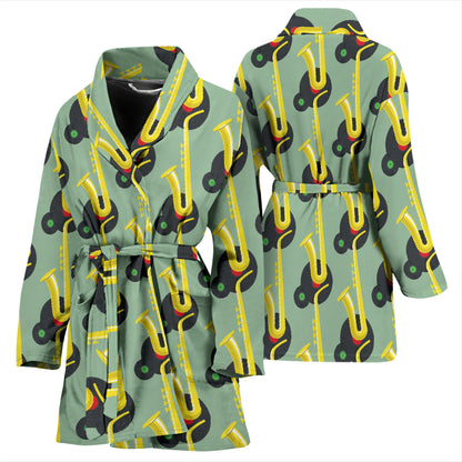 Saxophone Print Design LKS405 Women Bathrobe