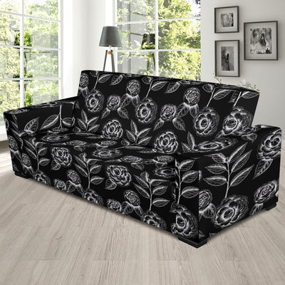 Camellia Pattern Print Design 02 Sofa Slipcover