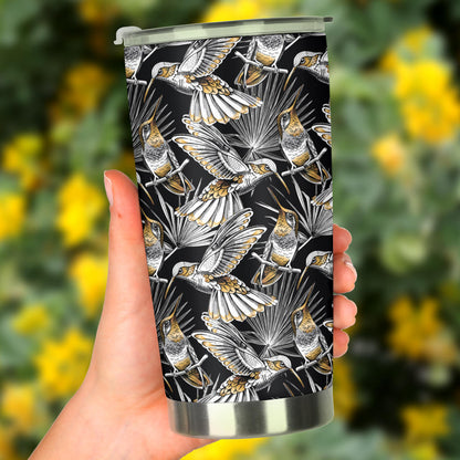 Hummingbird Gold Design Themed Print Tumbler