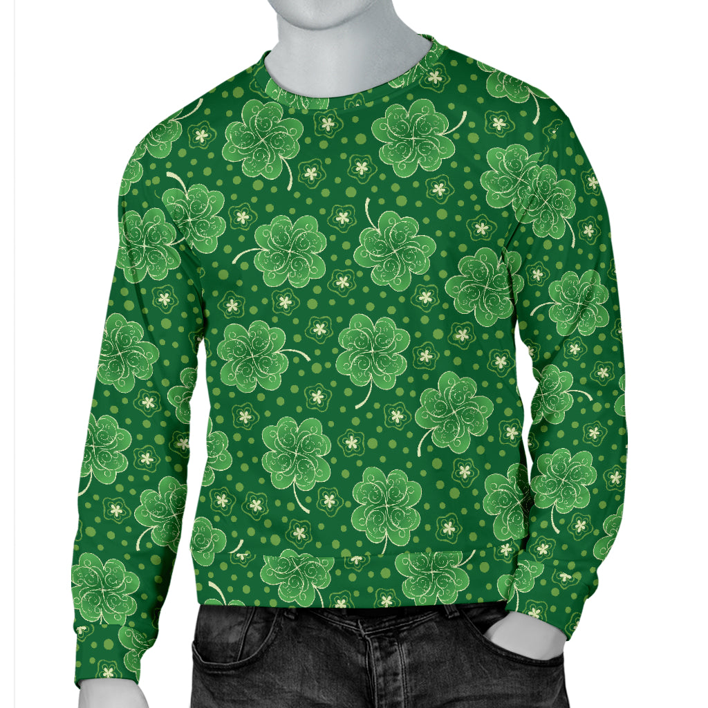 Shamrock Design Print Men Long Sleeve Sweatshirt