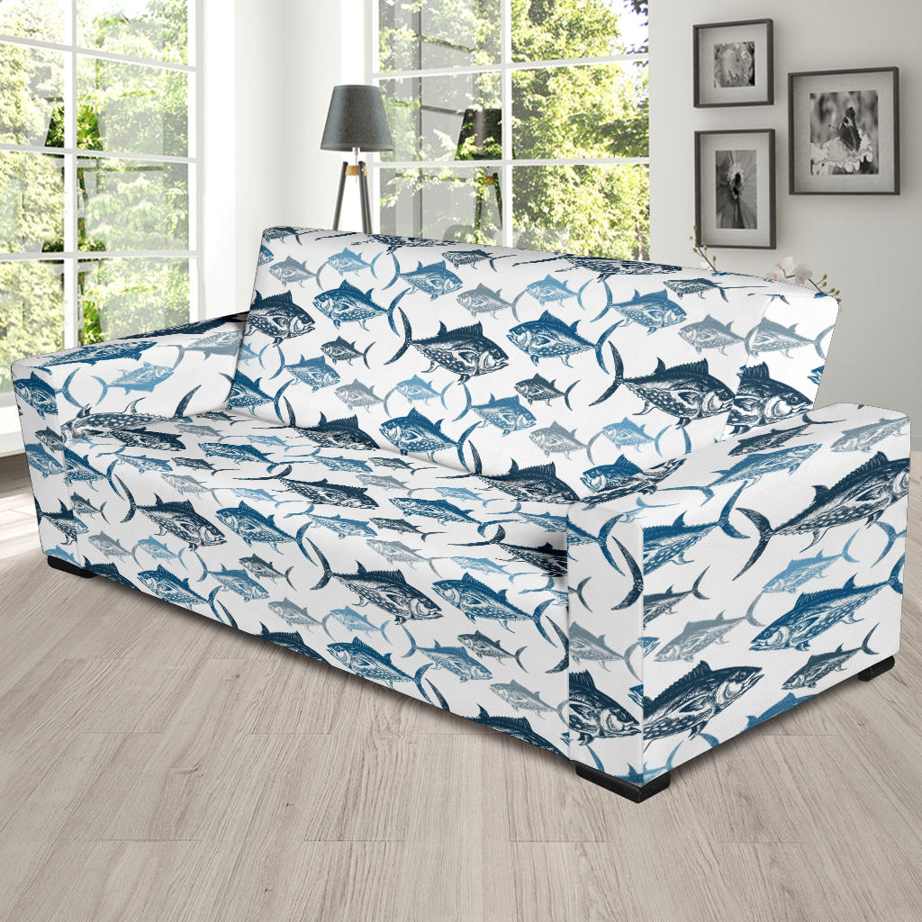 Tuna Fish Print Design LKS303 Sofa Slipcover