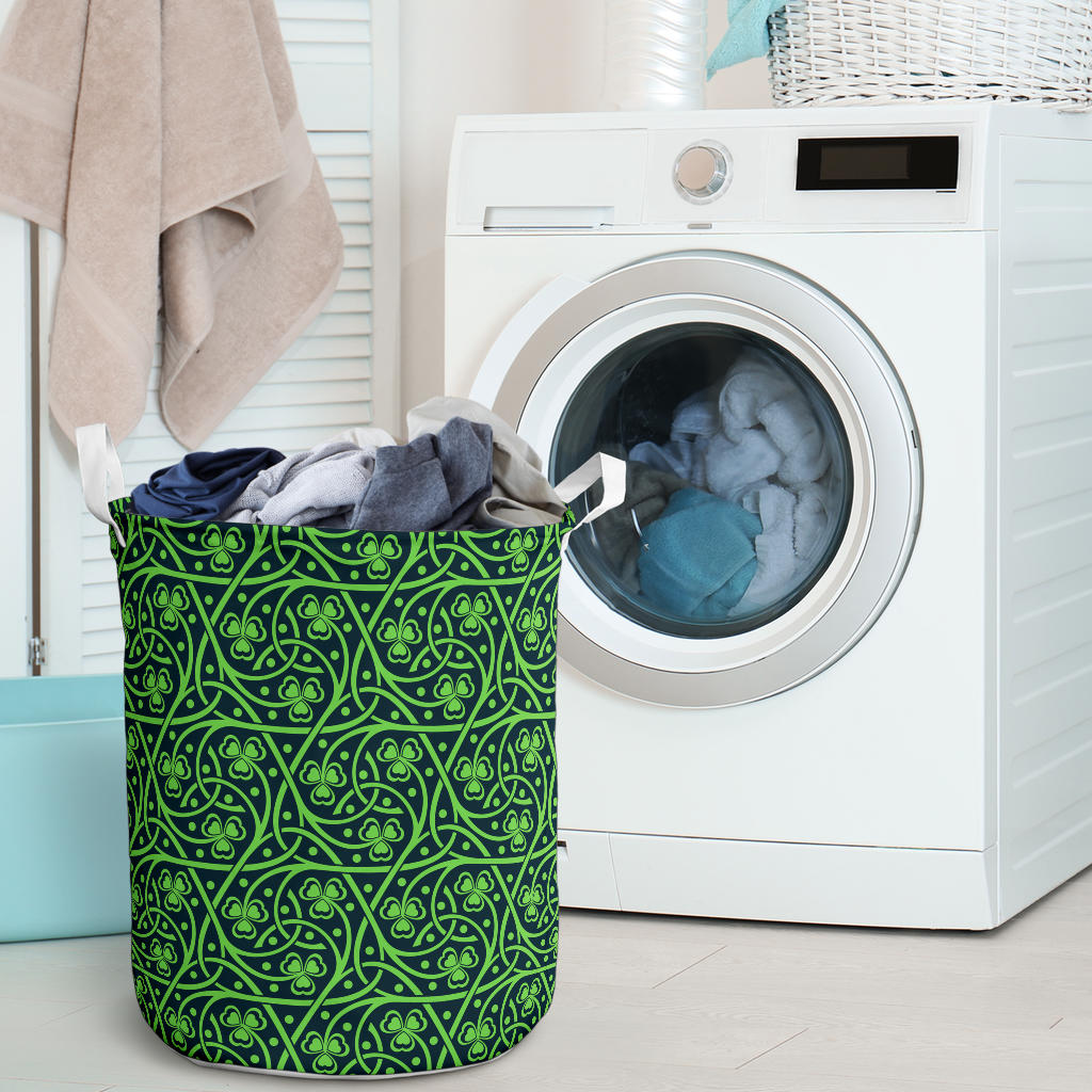 Shamrock Themed Print Laundry Basket
