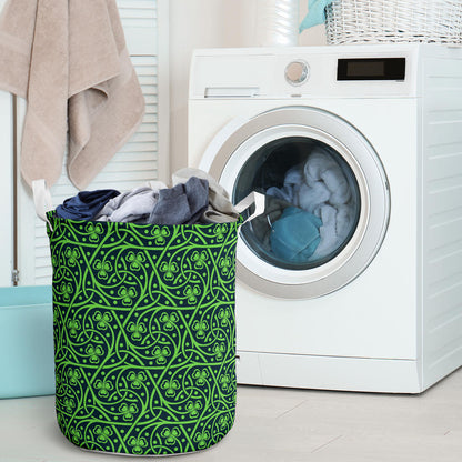 Shamrock Themed Print Laundry Basket