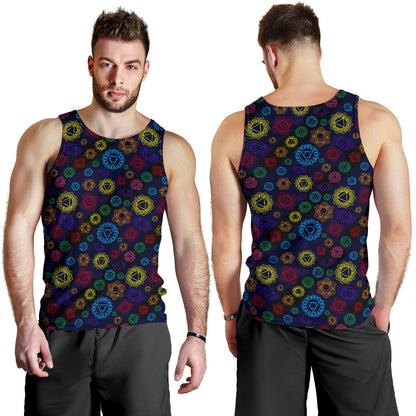 Chakra Colorful Print Pattern Men Tank Top