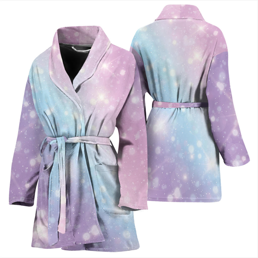 Cosmic Pastel Pattern Print Design 02 Women Bathrobe