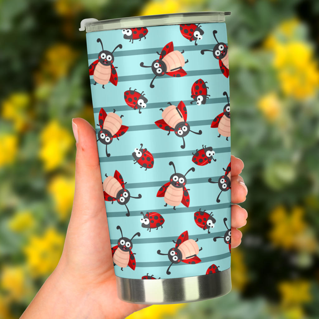 Ladybug Happy Print Pattern Tumbler