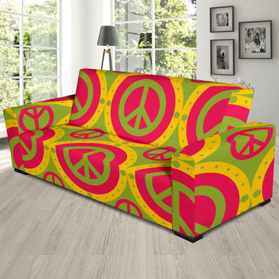 Peace Sign Pattern Print Design A01 Sofa Slipcover