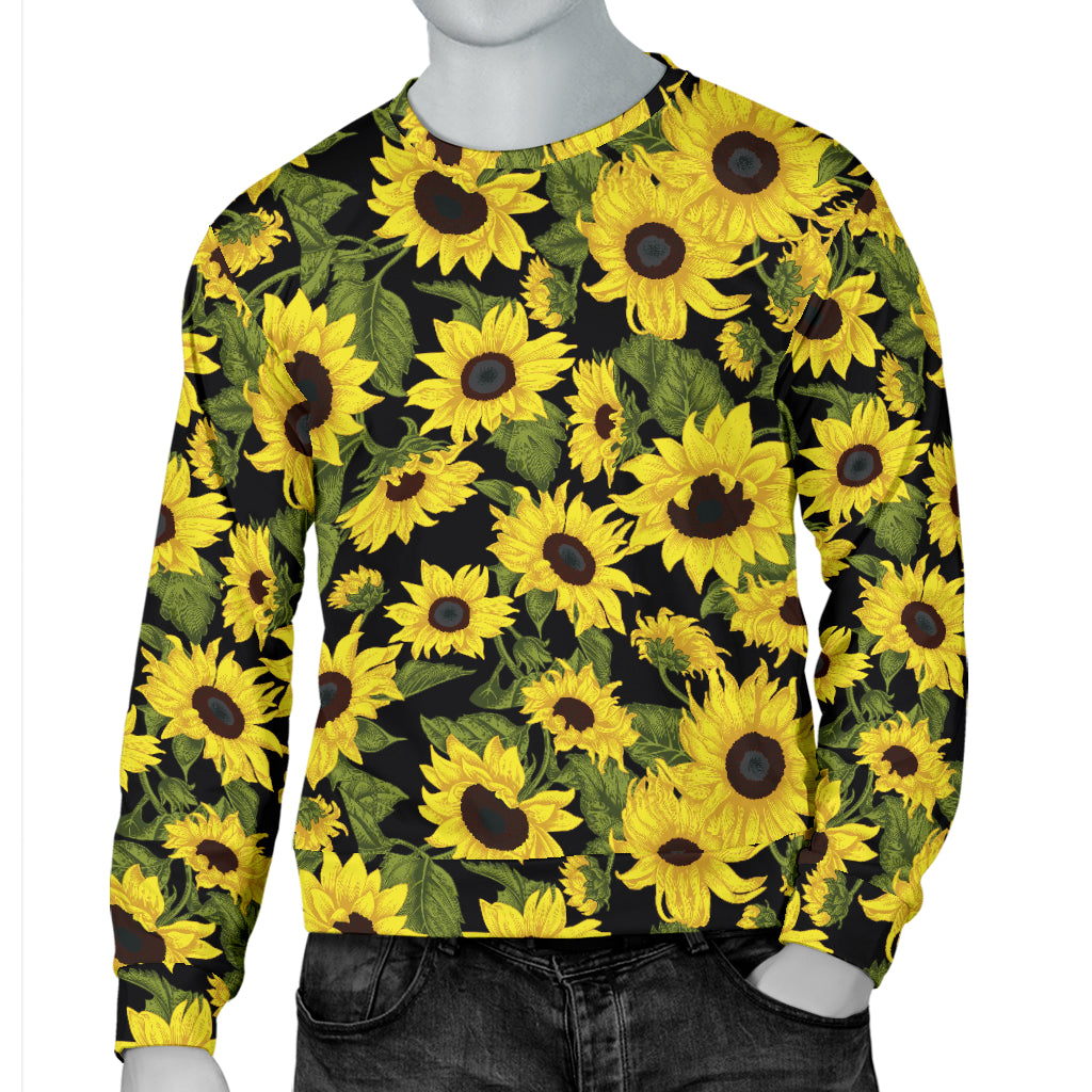 Sunflower Fresh Bright Color Print Men Long Sleeve Sweatshirt