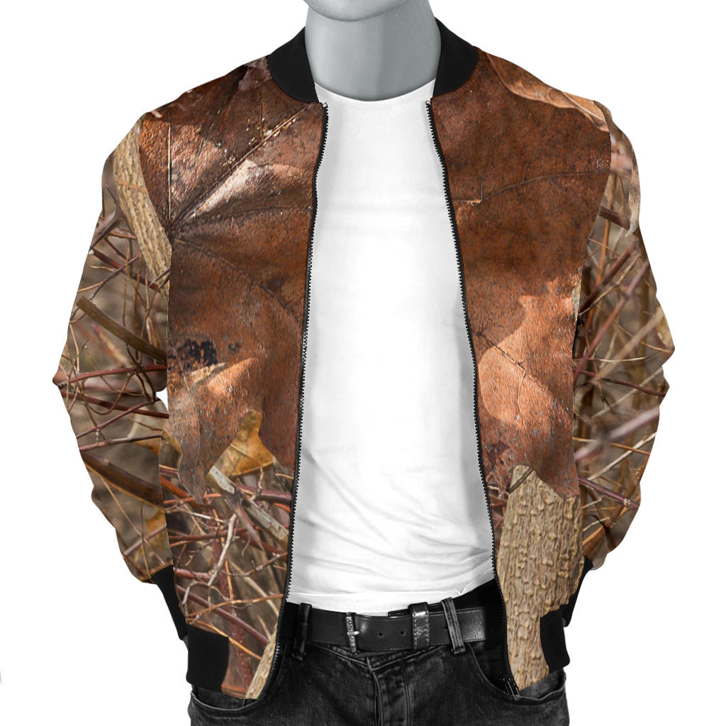Camo Realistic Tree Forest Autumn Print Men Bomber Jacket