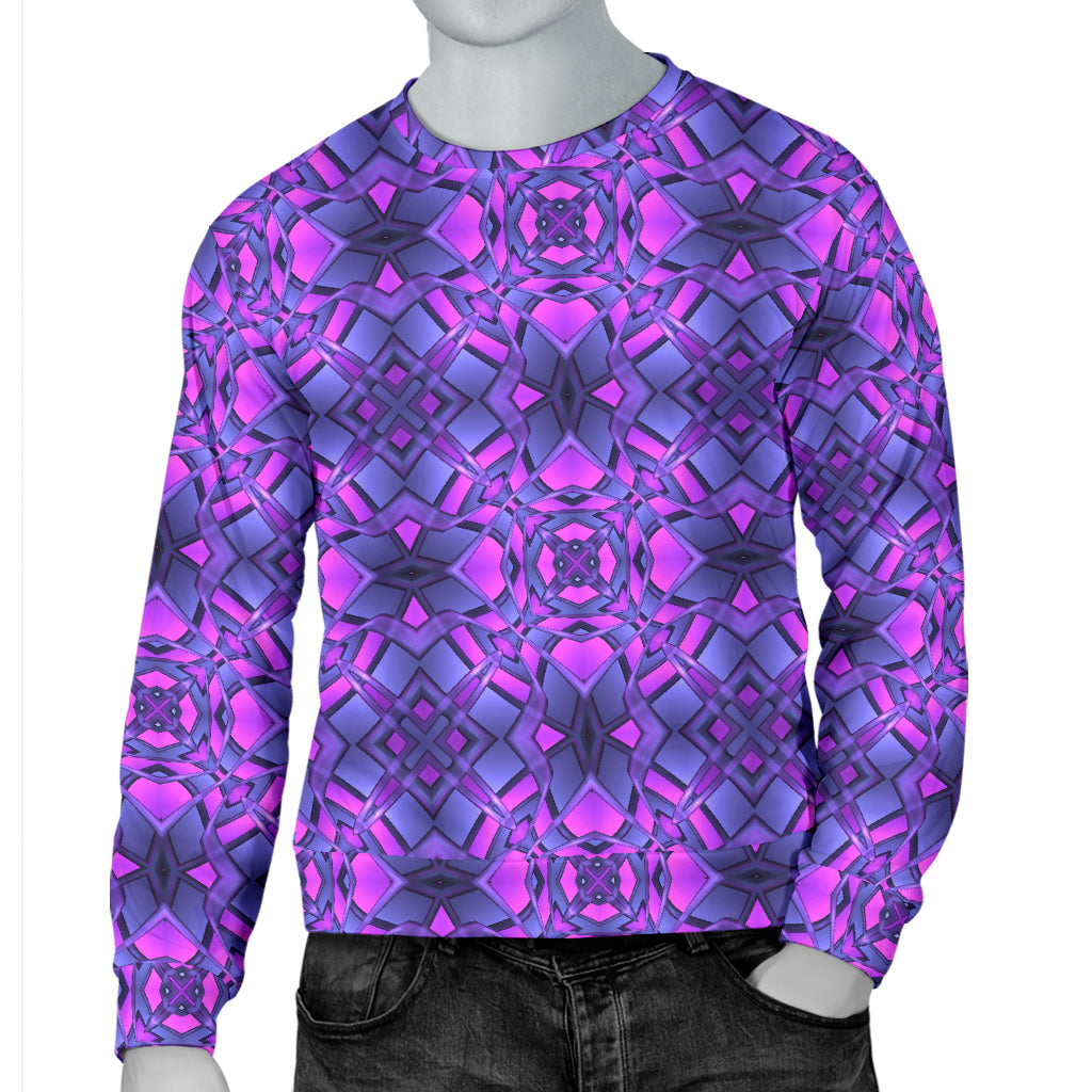 kaleidoscope Pattern Print Design Men Long Sleeve Sweatshirt