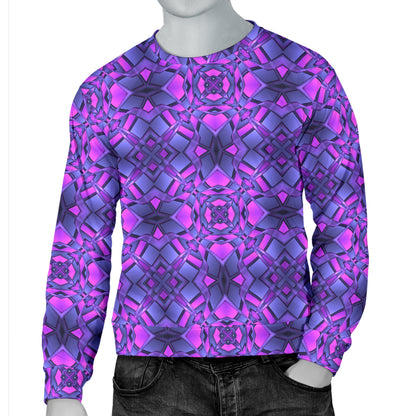 kaleidoscope Pattern Print Design Men Long Sleeve Sweatshirt