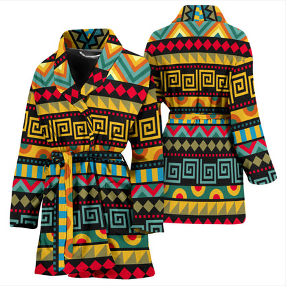 African Pattern Print Design 03 Women Bathrobe