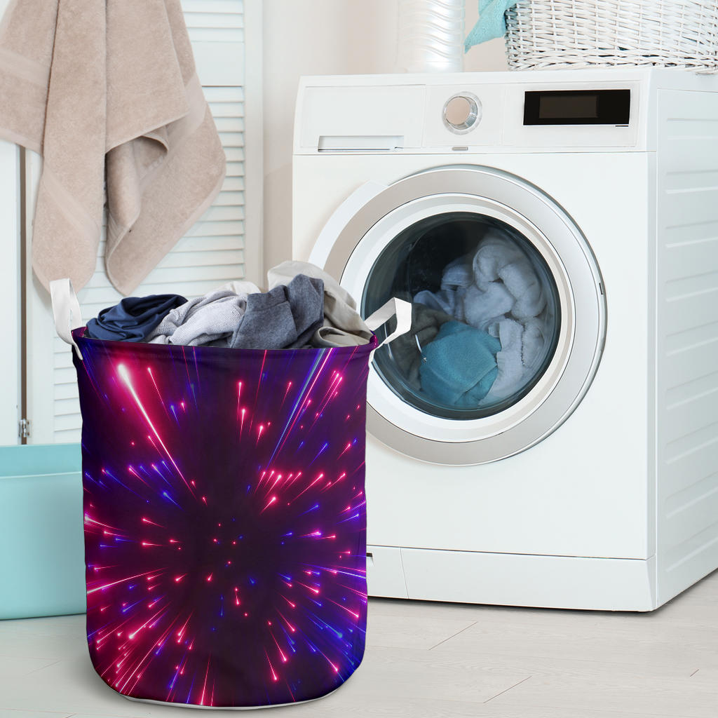 Celestial Purple Blue Neon Speed Light Laundry Basket