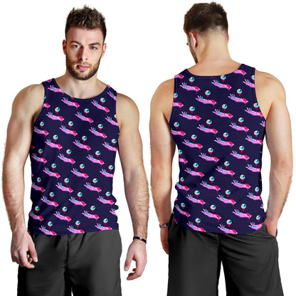 Zombie Pink Hand Design Pattern Print Men Tank Top