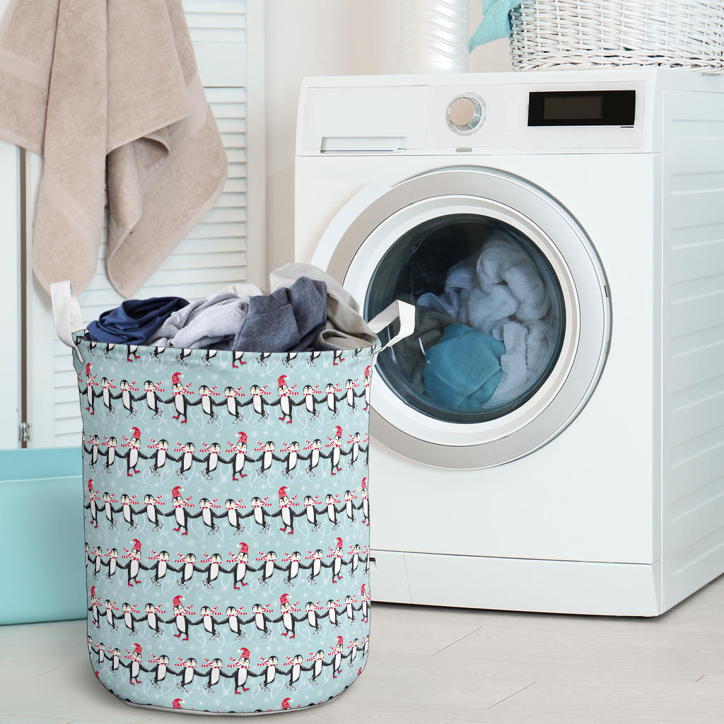 Penguin Sking Design Laundry Basket