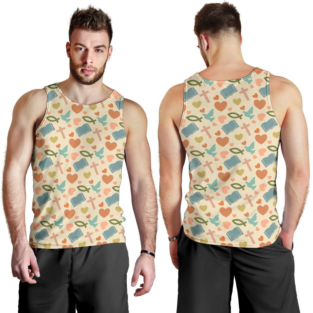 Christian Symbol Pattern Men Tank Top