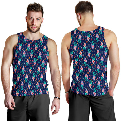 Mermaid Girl Cute Design Print Men Tank Top