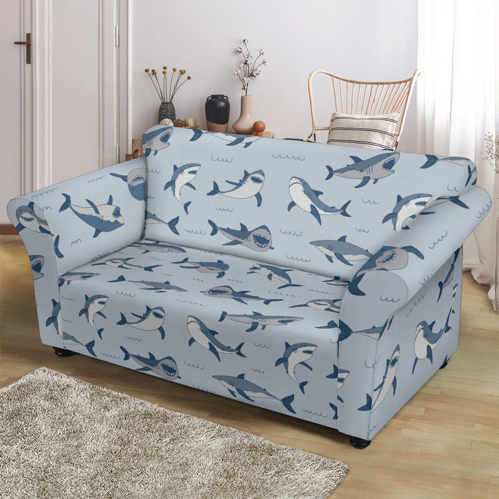 Shark Print Design LKS304 Loveseat Couch Slipcover