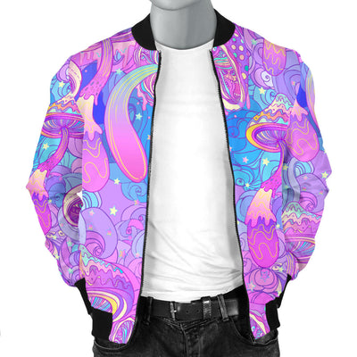 Psychedelic Trippy Mushroom Print Men Bomber Jacket