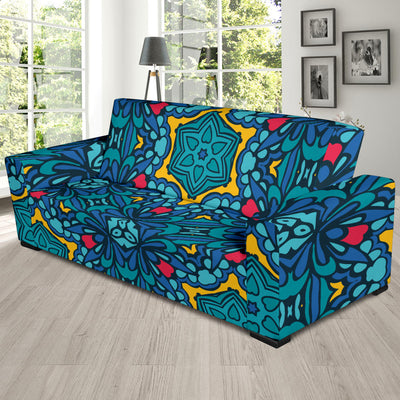 Kaleidoscope Pattern Print Design 04 Sofa Slipcover