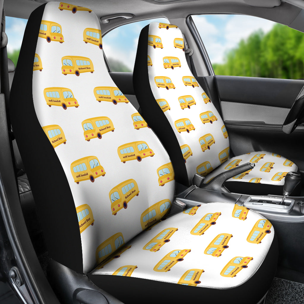 School Bus Print Design LKS306 Car Seat Covers