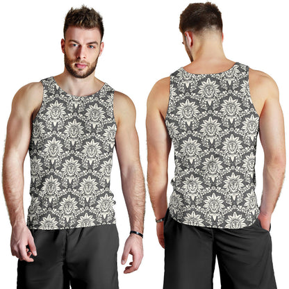 Damask Elegant Print Pattern Men Tank Top