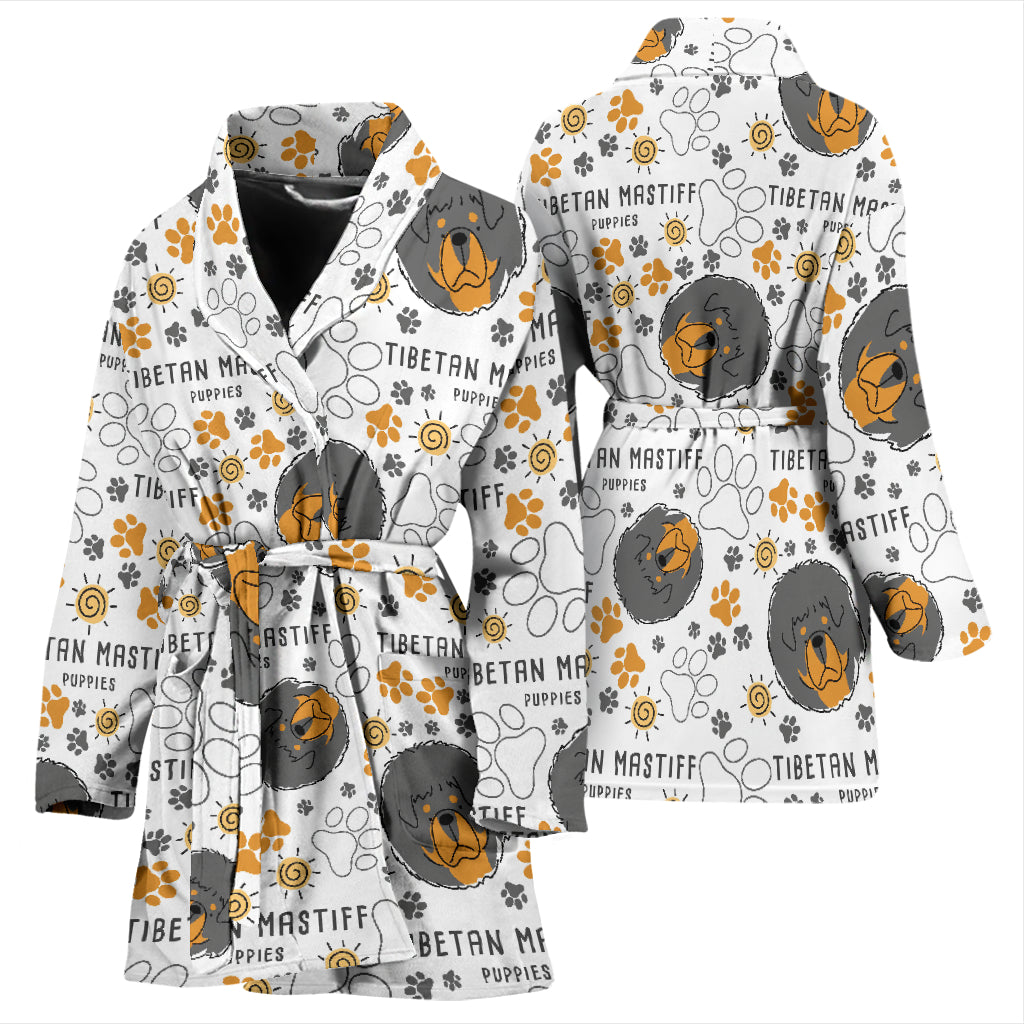 Tibetan Mastiffs Print Design LKS302 Women Bathrobe