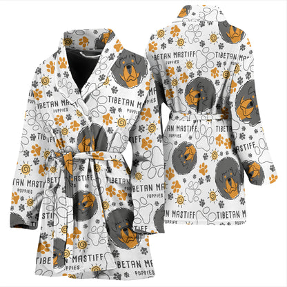 Tibetan Mastiffs Print Design LKS302 Women Bathrobe