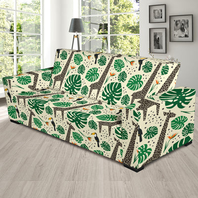 Rainforest Giraffe Pattern Print Design A02 Sofa Slipcover