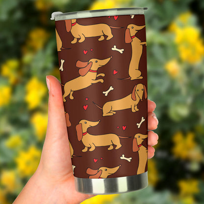 Dachshund Happy Print Pattern Tumbler
