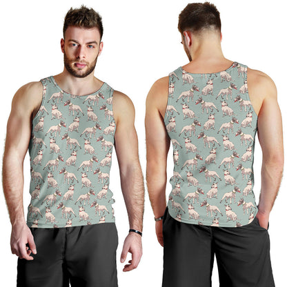 Bull Terrier Cute Print Pattern Men Tank Top