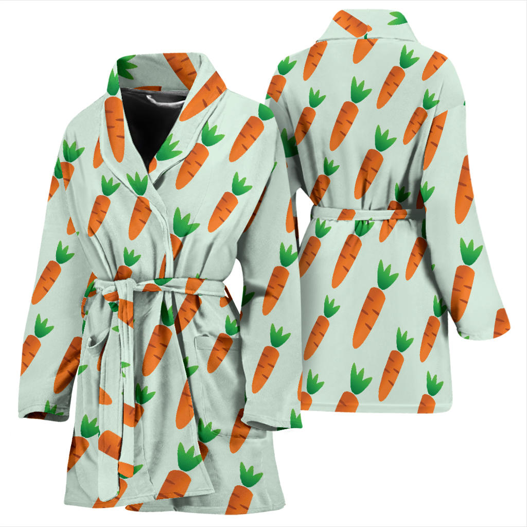 Carrot Pattern Print Design 05 Women Bathrobe