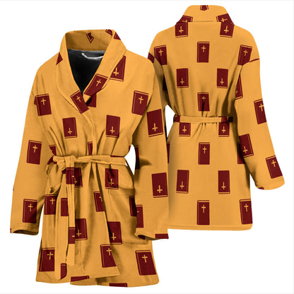 Bible Pattern Print Design 05 Women Bathrobe