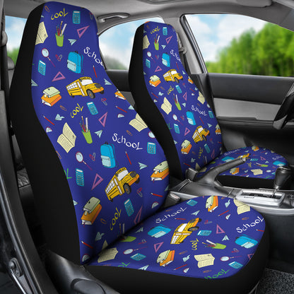 School Bus Print Design LKS307 Car Seat Covers