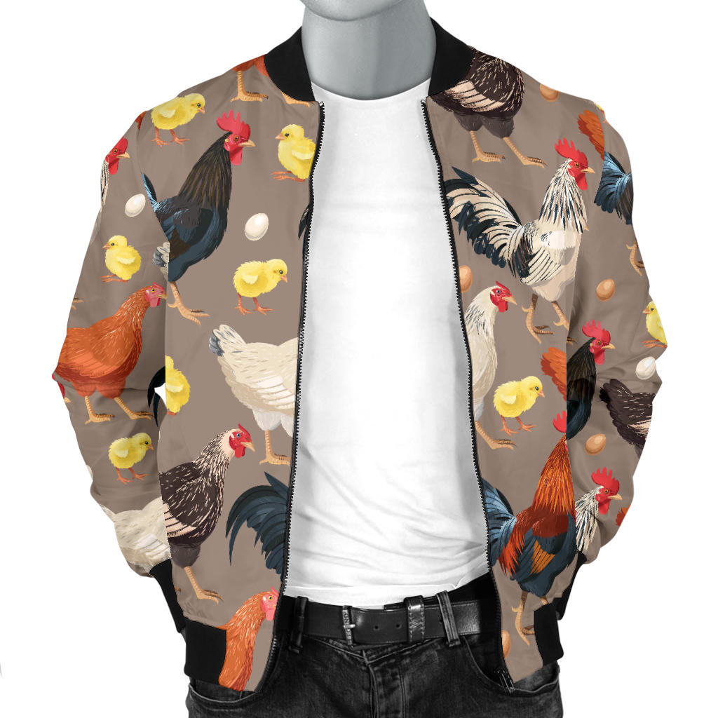 Chicken Evolution Pattern Men Bomber Jacket