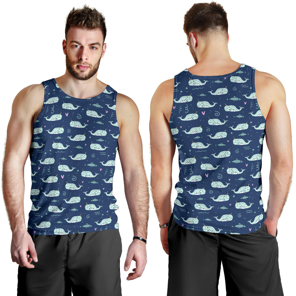 Narwhal Design Print Men Tank Top